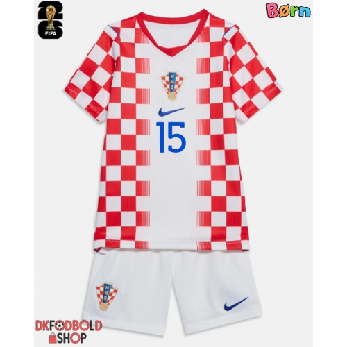 Kroatien Mario Pasalic #15 Hjemmebanesæt Børn VM 2026 Kort ærmer (+ korte bukser)
